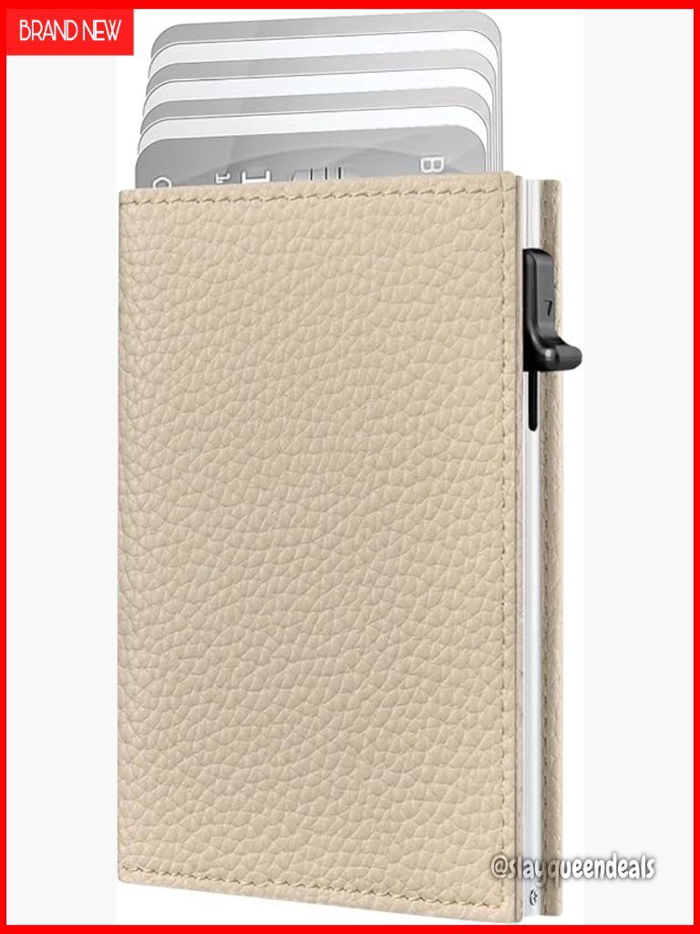 Slim Rfid Blocking Trifold Wallet With Pop-Up Card Holder & Magnetic Closure